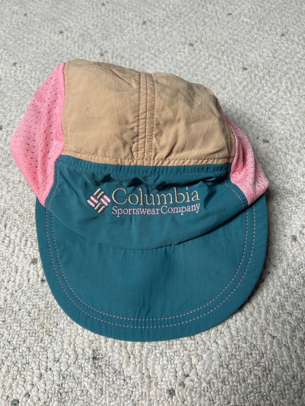 Columbia Sportswear Colorblock Performance Hat - Teal, Tan & Pink